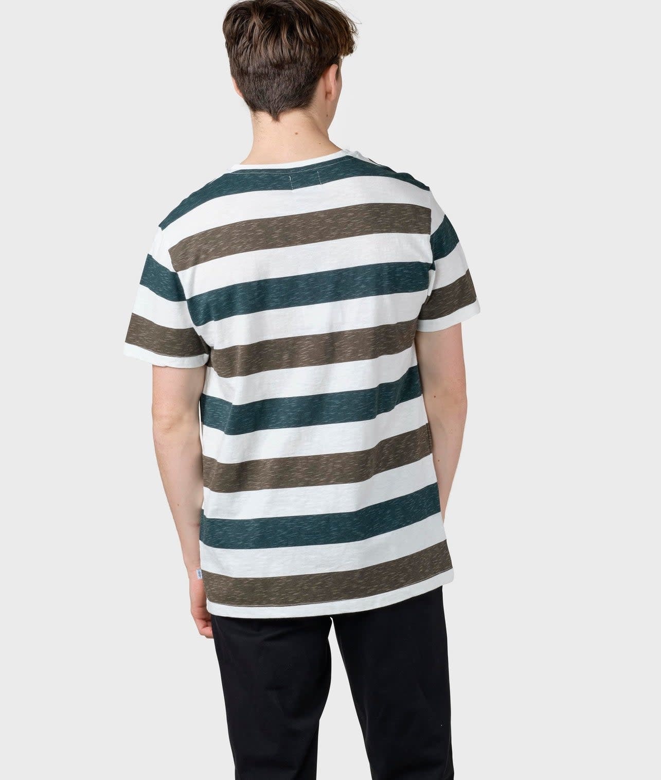 Klitmøller Klitmøller, George Tee, olive/moss green stripes, L