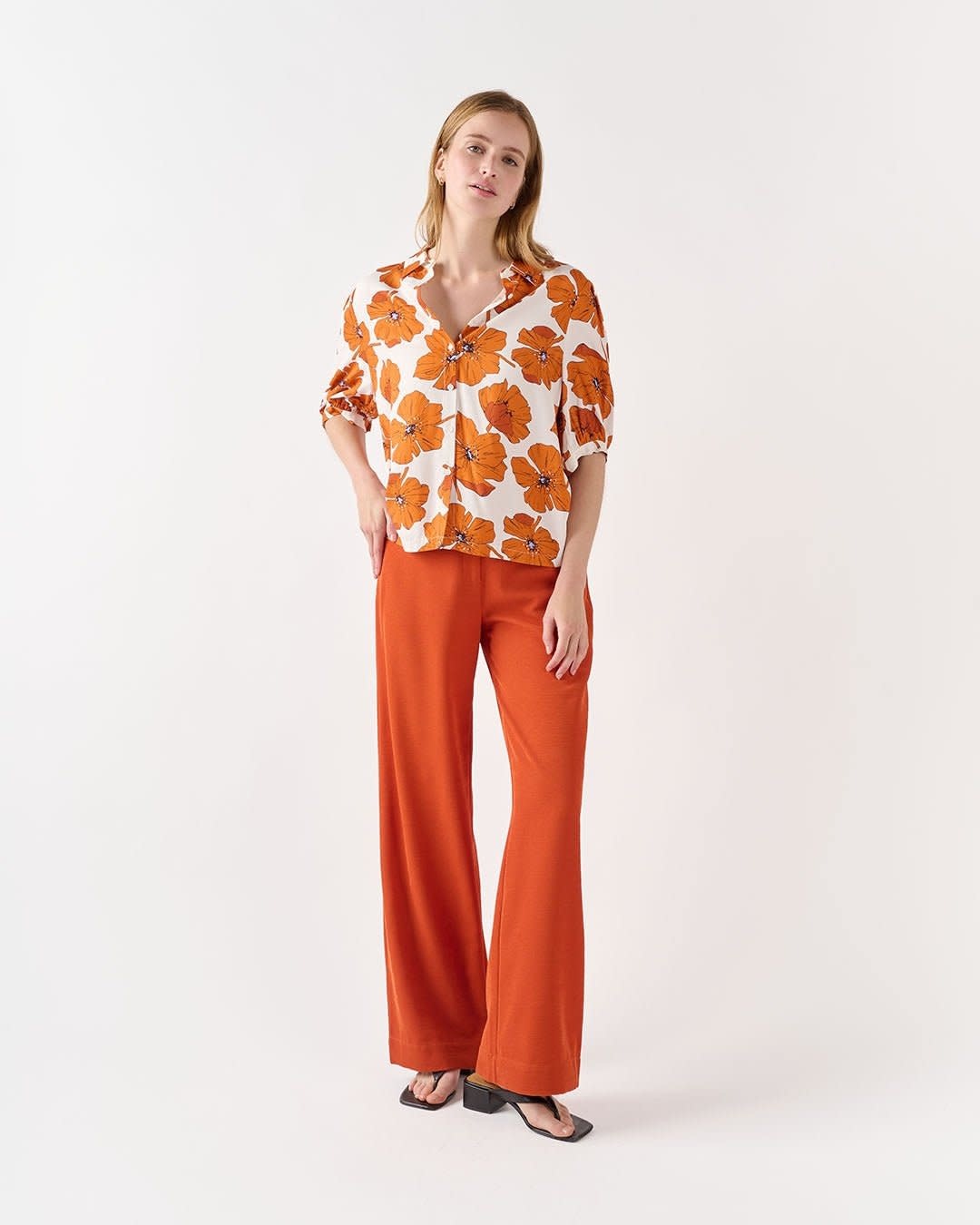 Another-Label Another-Label, Lierre Shirt, pumpkin flower, M