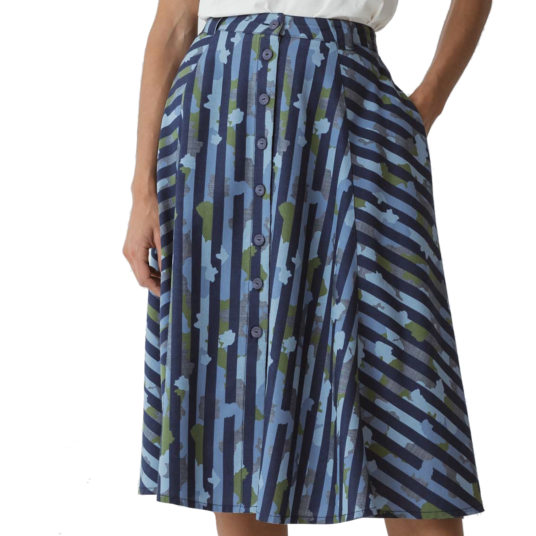 Skunkfunk Skfk, Lehere Skirt - Gots, denim floral, S (38)