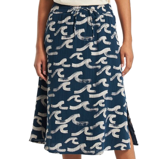 Dedicated Dedicated, Skirt Klippan Brushed Waves, navy, L