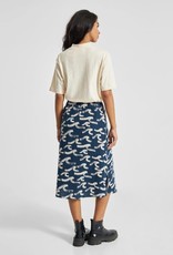 Dedicated Dedicated, Skirt Klippan Brushed Waves, navy, L