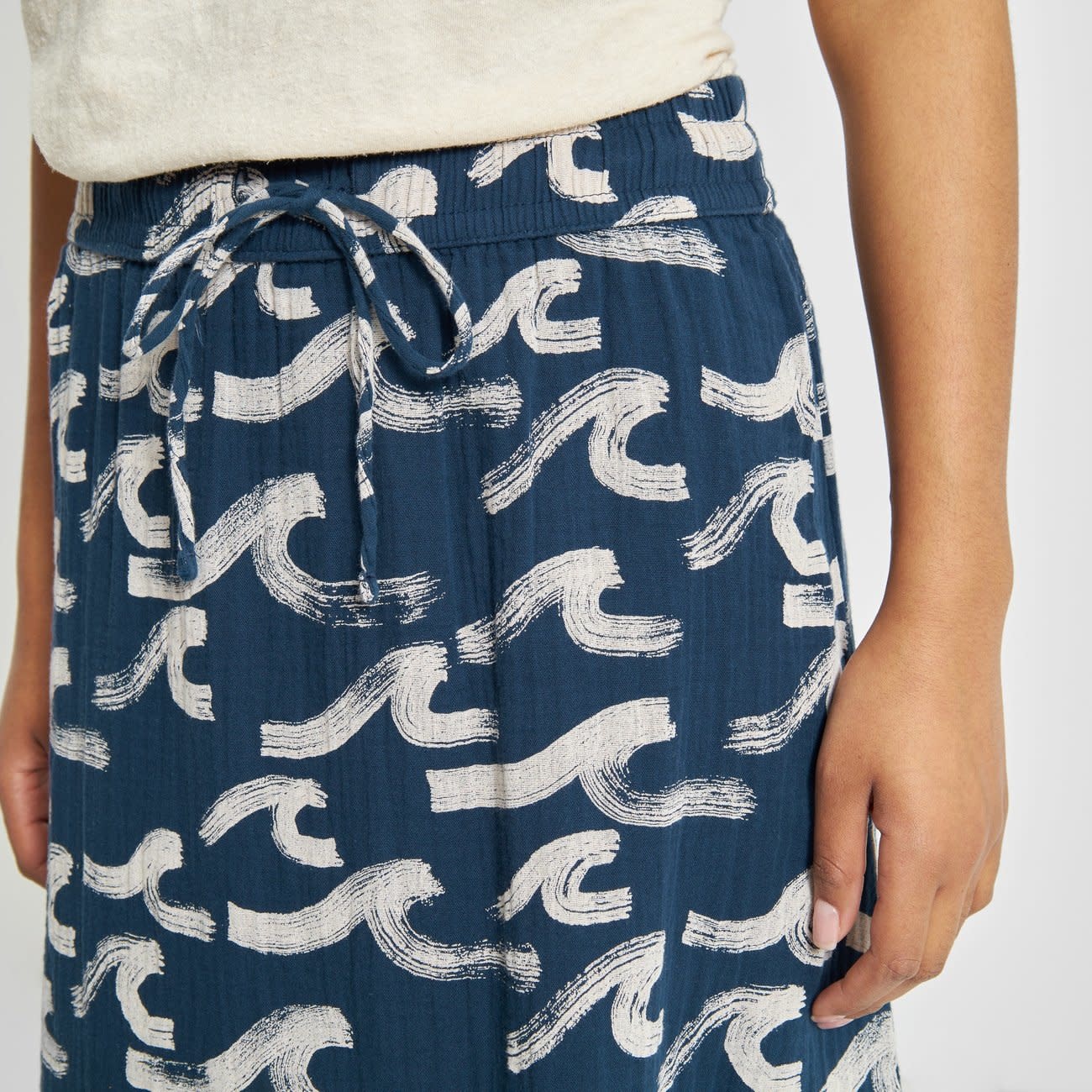 Dedicated Dedicated, Skirt Klippan Brushed Waves, navy, S