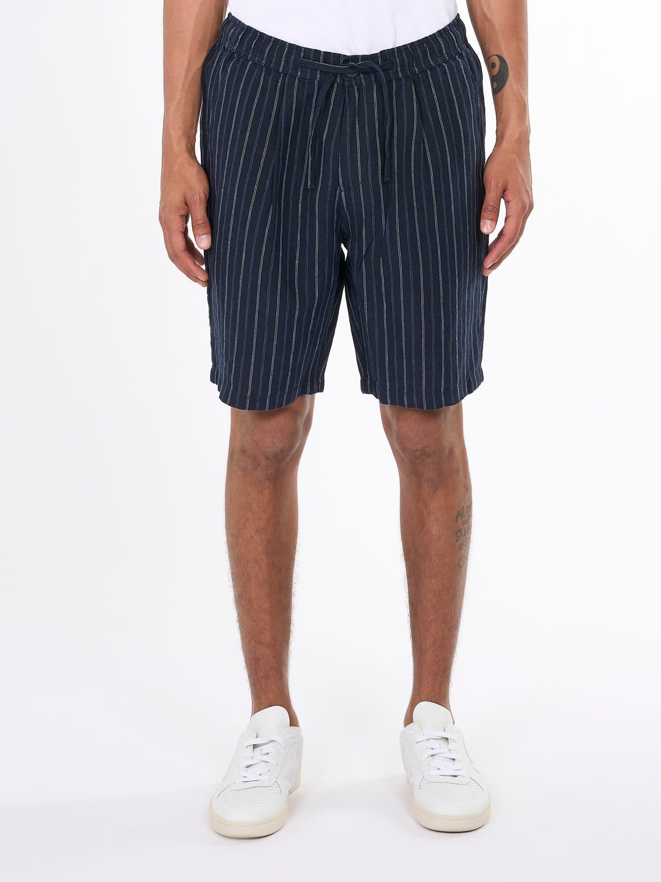 KnowledgeCotton Apparel KnowledgeCotton, Loose Shorts, stripe blue, L