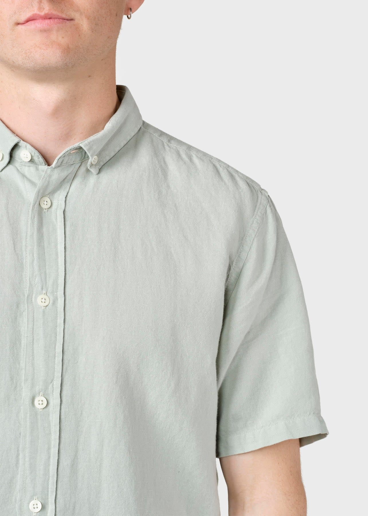 Klitmøller Klitmøller, Mikkel Linen Shirt, sage, L