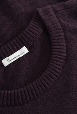 KnowledgeCotton Apparel KnowledgeCotton, Lambswool Crew Neck, chocolate plum, S