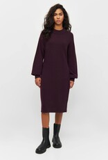 KnowledgeCotton Apparel KnowledgeCotton, Wool Crew Mid Dress, chocolate plum, L