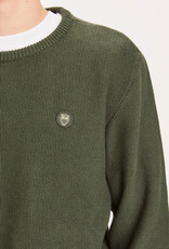 KnowledgeCotton Apparel KnowledgeCotton, Pique Badge Knit O-Neck, forrest night, XL