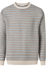 KnowledgeCotton Apparel KnowledgeCotton, Striped Knit Crew Neck, beige, L