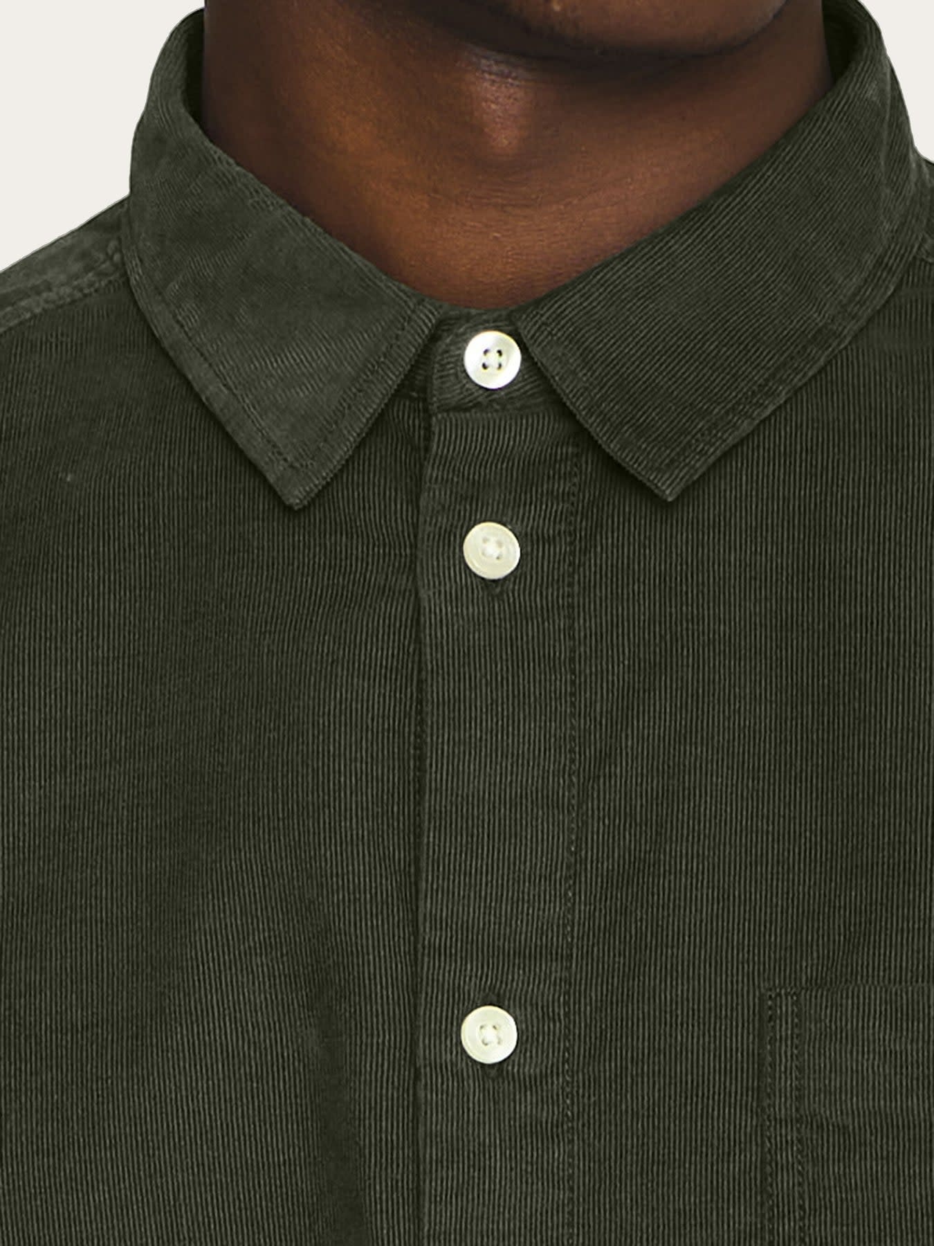 KnowledgeCotton Apparel KnowledgeCotton, Regular Fit Corduroy Shirt, forrest night, XL