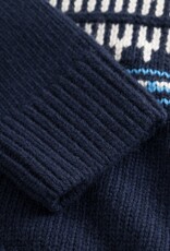 KnowledgeCotton Apparel KnowledgeCotton, Knitted Pattern Crew, blue stripe, XL
