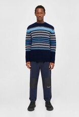 KnowledgeCotton Apparel KnowledgeCotton, Knitted Pattern Crew, blue stripe, M