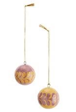 Madam Stoltz Madam Stoltz, Paper Mache Balls Set, old rose/yellow, 2er Set