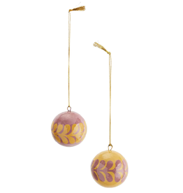 Madam Stoltz Madam Stoltz, Paper Mache Balls Set, old rose/yellow, 2er Set