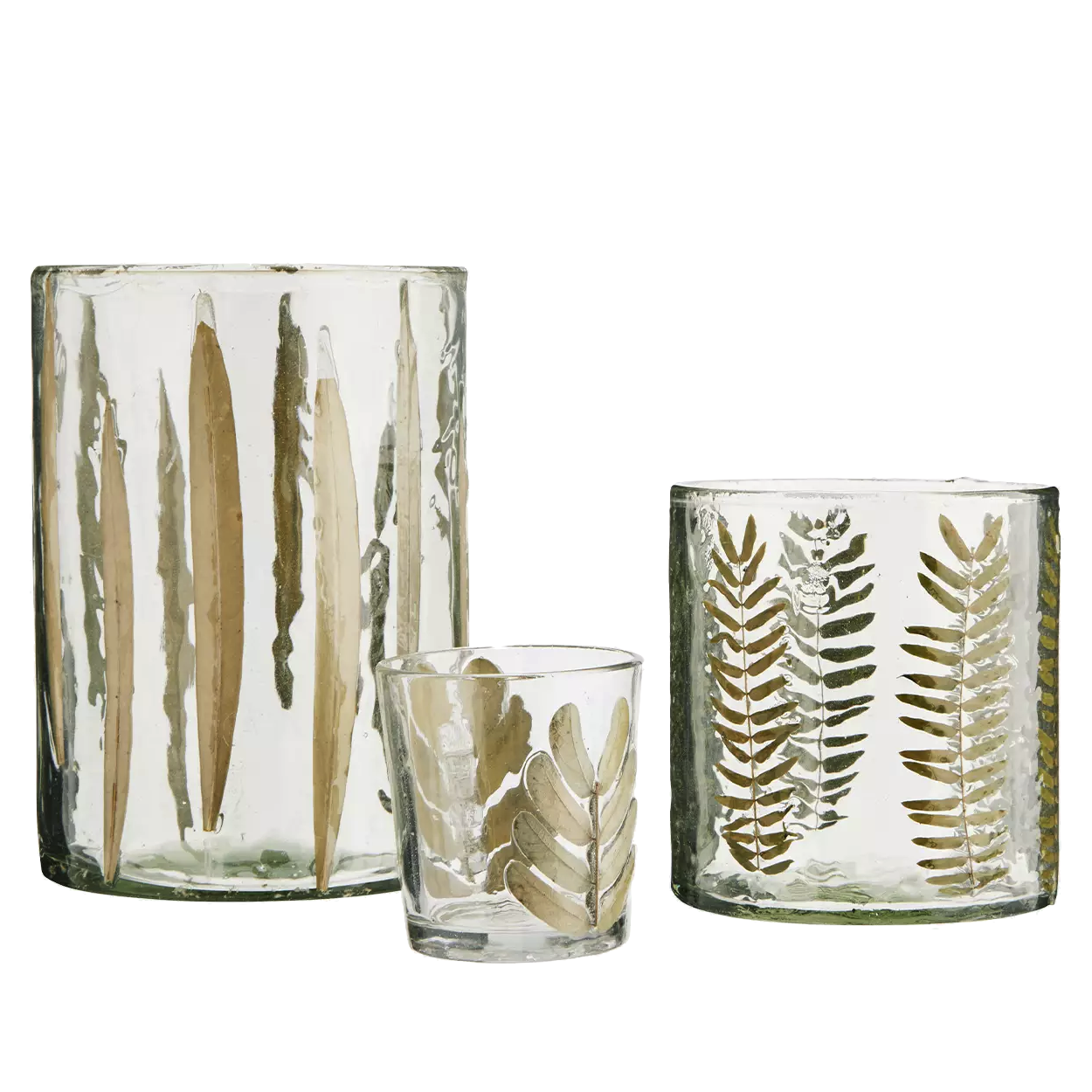 Madam Stoltz Madam Stoltz, Glass Votives, clear green, 3er Set