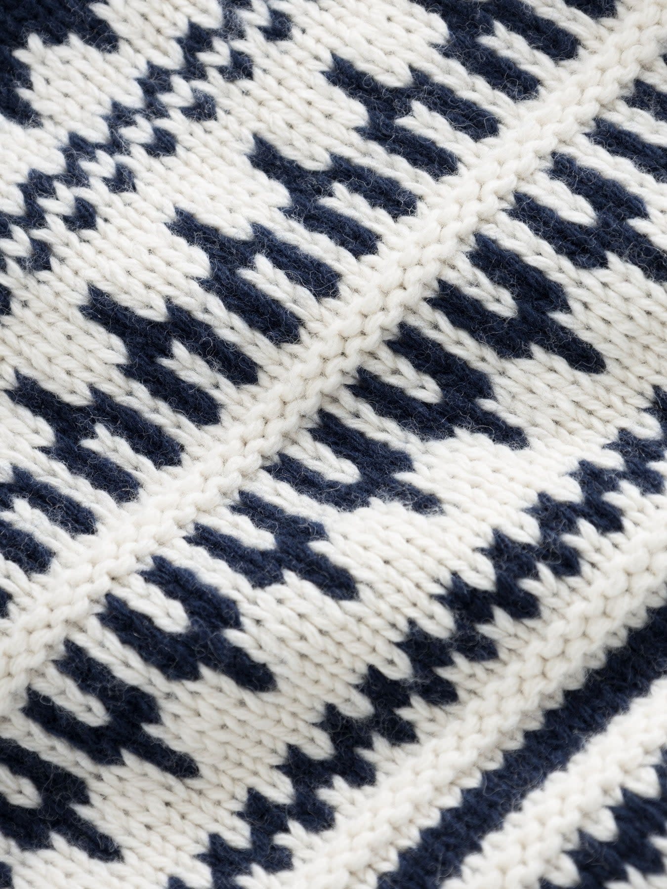 KnowledgeCotton Apparel KnowledgeCotton, Knitted Pattern Crew, beige stripe, L