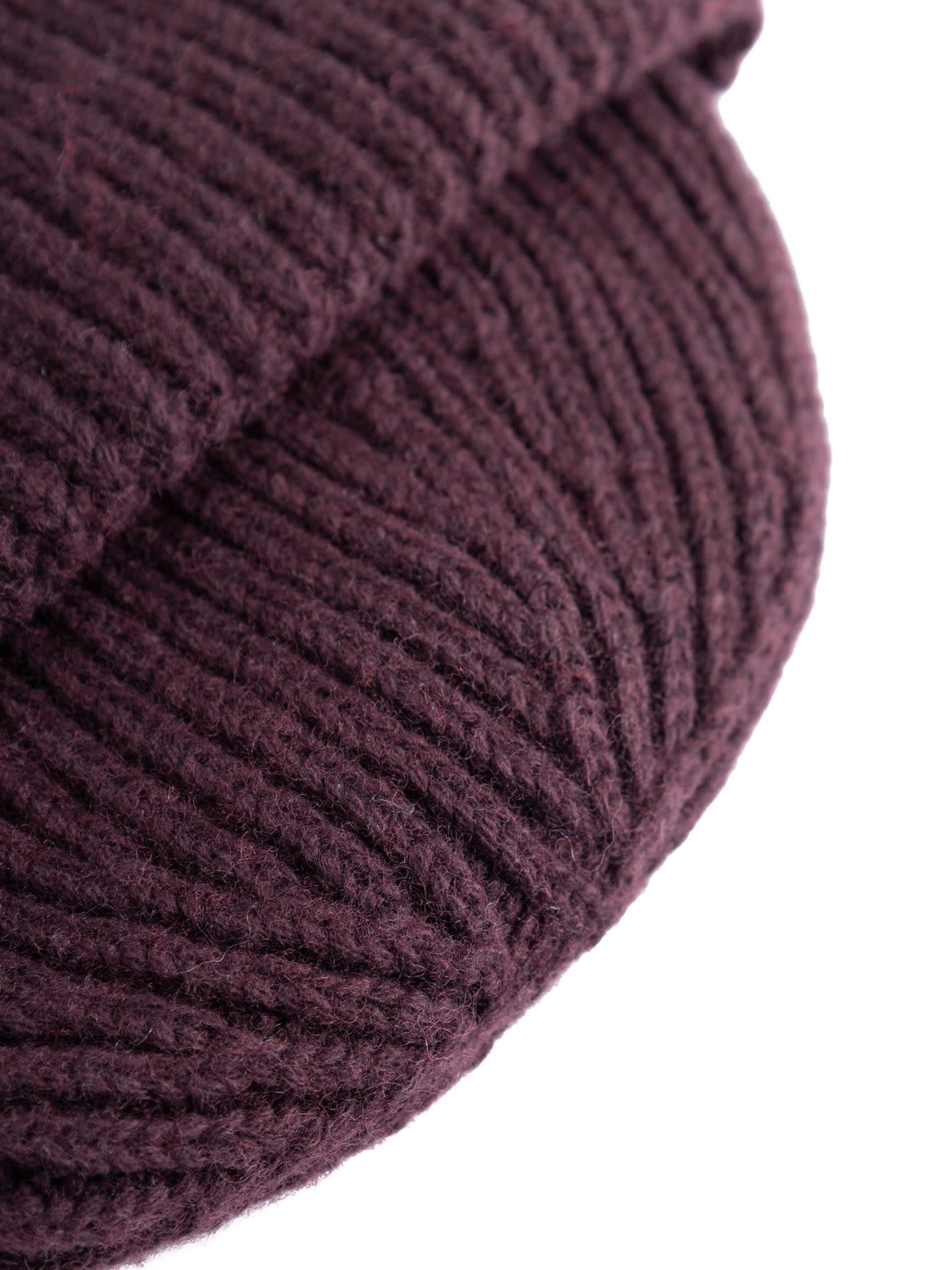 KnowledgeCotton Apparel KnowledgeCotton,  Wool Rib low Beanie, deep mahogany