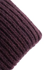 KnowledgeCotton Apparel KnowledgeCotton,  Wool Rib low Beanie, deep mahogany