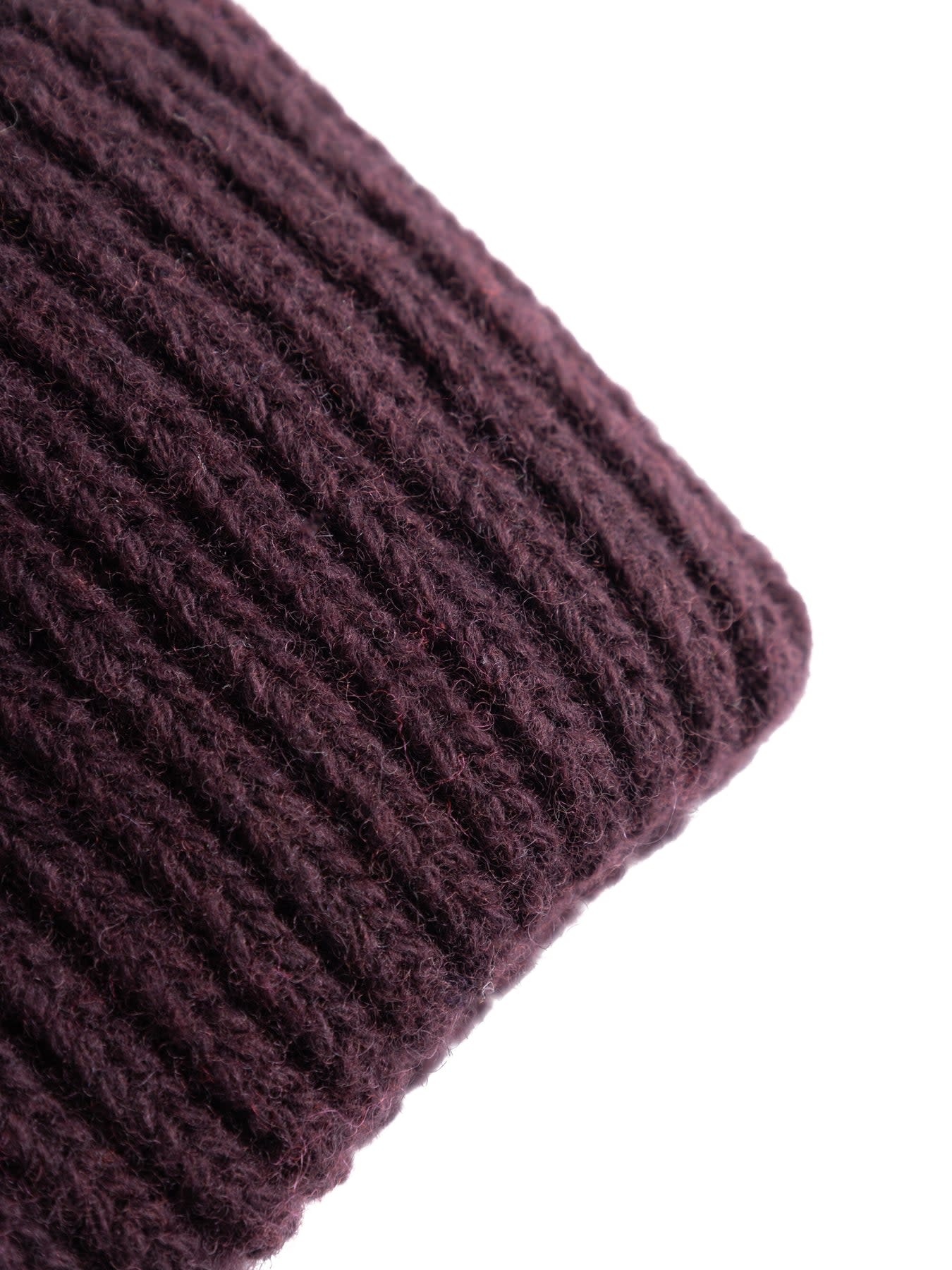 KnowledgeCotton Apparel KnowledgeCotton,  Wool Rib low Beanie, deep mahogany