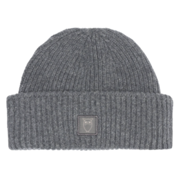 KnowledgeCotton Apparel KnowledgeCotton,  Wool Rib low Beanie, dark grey mel.