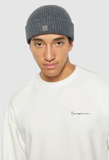 KnowledgeCotton Apparel KnowledgeCotton,  Wool Rib low Beanie, dark grey mel.