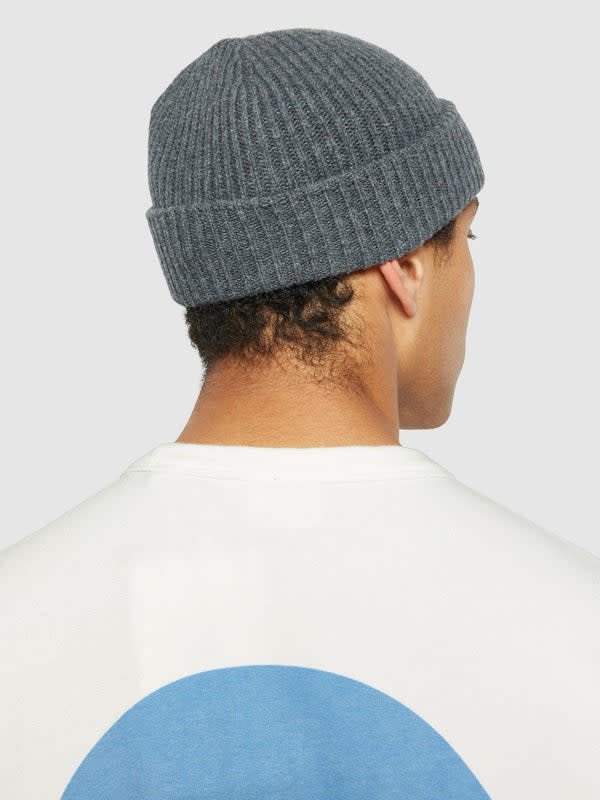 KnowledgeCotton Apparel KnowledgeCotton, Wool Rib low Beanie, kelp melange