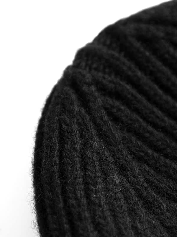 KnowledgeCotton Apparel KnowledgeCotton, Wool Rib Beanie, black jet