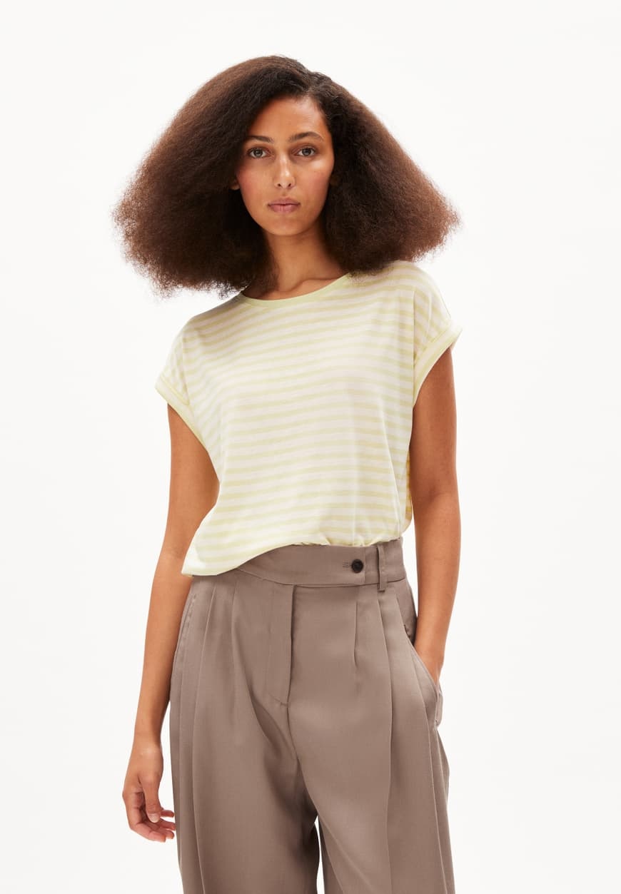 Armedangels Armedangels, Jilaana Stripes, pastel green oatmilk, L