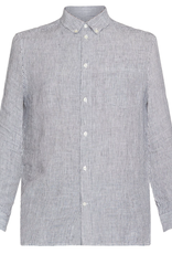KnowledgeCotton Apparel KnowledgeCotton, Regular striped linen shirt, total eclipse, L