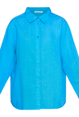 KnowledgeCotton Apparel KnowledgeCotton, Loose Linen Shirt, malibu blue, M