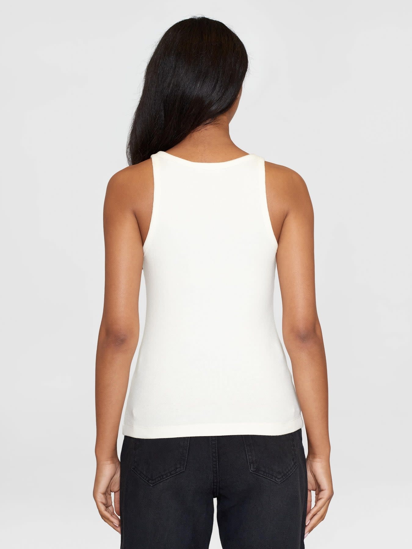 KnowledgeCotton Apparel KnowledgeCotton, Racer Rib Top, star white, XS