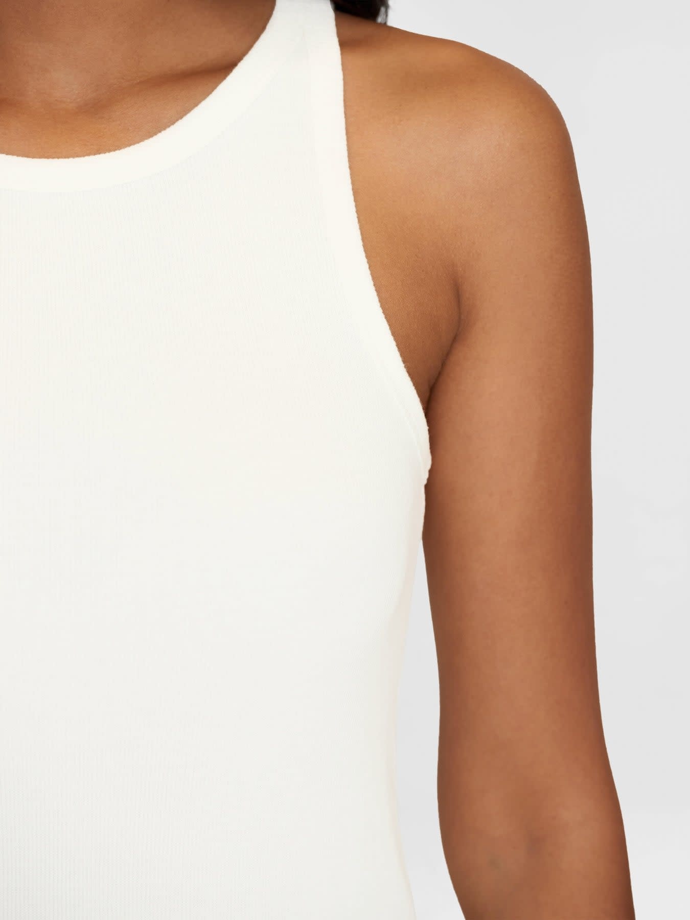 KnowledgeCotton Apparel KnowledgeCotton, Racer Rib Top, star white, XS