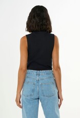 KnowledgeCotton Apparel KnowledgeCotton, High Neck Rib Top, black jet, L