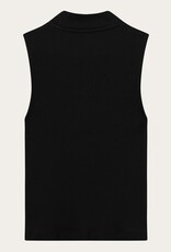 KnowledgeCotton Apparel KnowledgeCotton, High Neck Rib Top, black jet, M