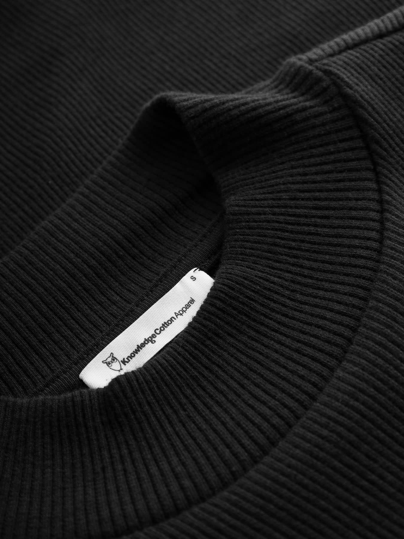 KnowledgeCotton Apparel KnowledgeCotton, High Neck Rib Top, black jet, M