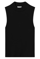 KnowledgeCotton Apparel KnowledgeCotton, High Neck Rib Top, black jet, XS