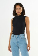 KnowledgeCotton Apparel KnowledgeCotton, High Neck Rib Top, black jet, XS