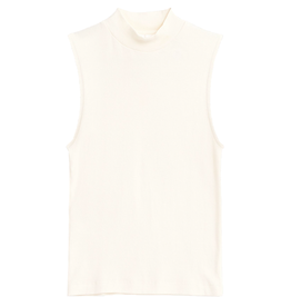 KnowledgeCotton Apparel KnowledgeCotton, High Neck Rib Top, star white, L