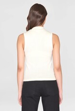 KnowledgeCotton Apparel KnowledgeCotton, High Neck Rib Top, star white, M