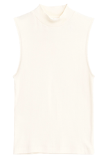 KnowledgeCotton Apparel KnowledgeCotton, High Neck Rib Top, star white, S
