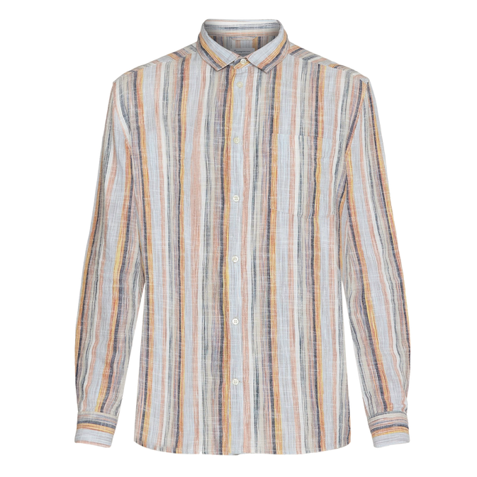 KnowledgeCotton Apparel KnowledgeCotton, Loose Striped Linen Shirt, multicolored, M