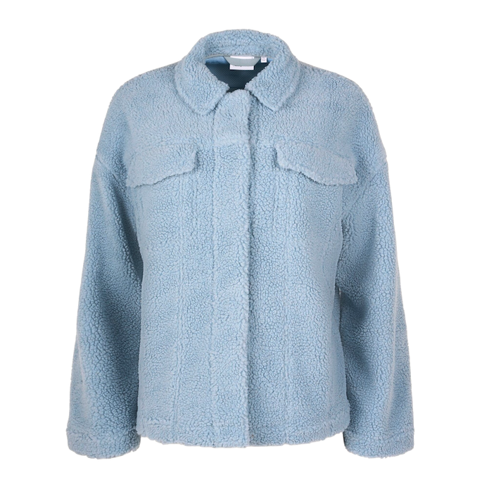 KnowledgeCotton Apparel KnowledgeCotton, Teddy Trucker Jacket, asley blue, S