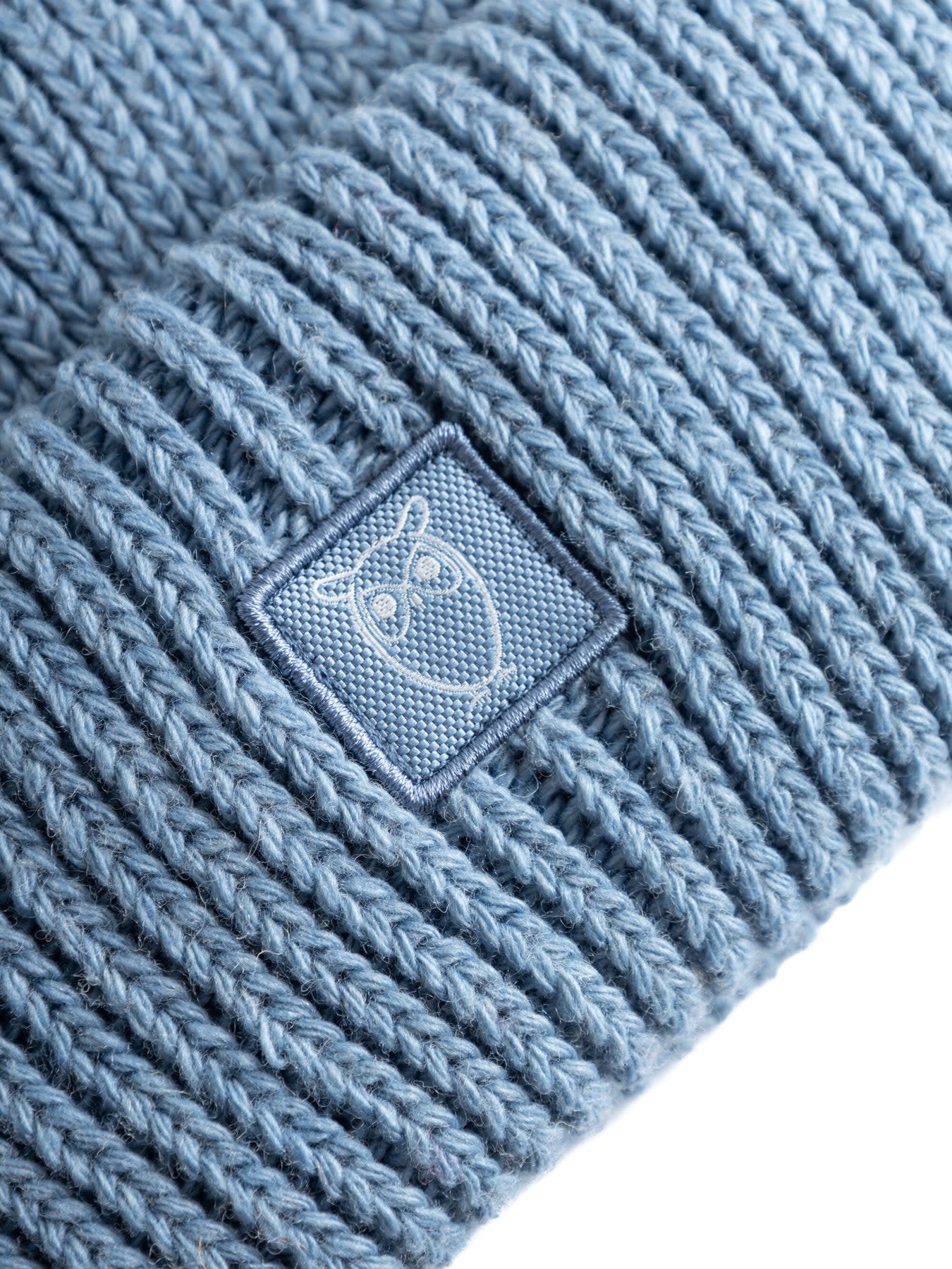 KnowledgeCotton Apparel KnowledgeCotton, Wool Rib Beanie, dusty blue melange