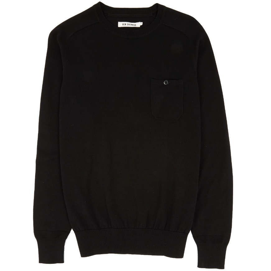 Ben Sherman, The Crew Neck, jet black, L