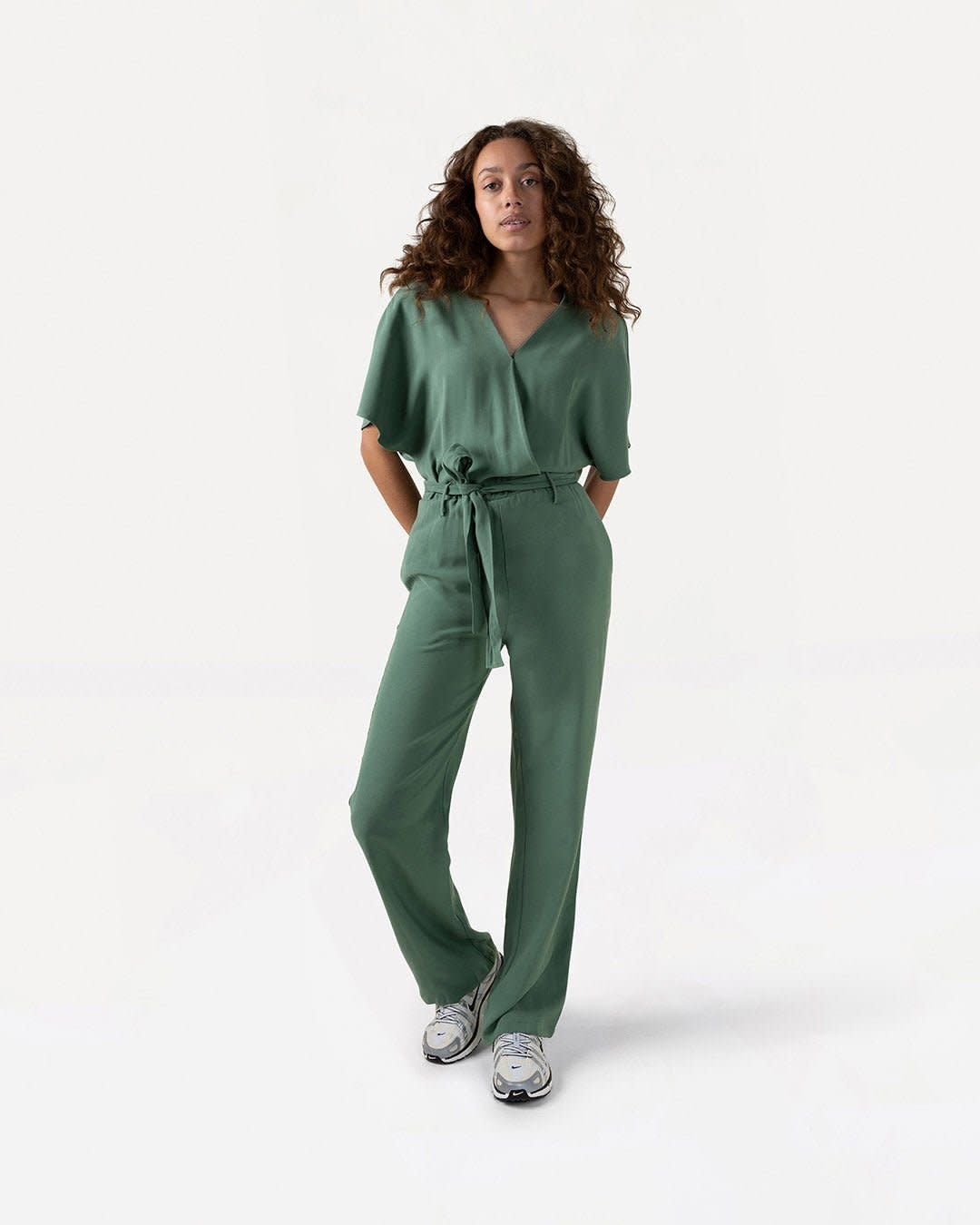 Another-Label Another-Label, Nena jumpsuit s/s, duck green, L