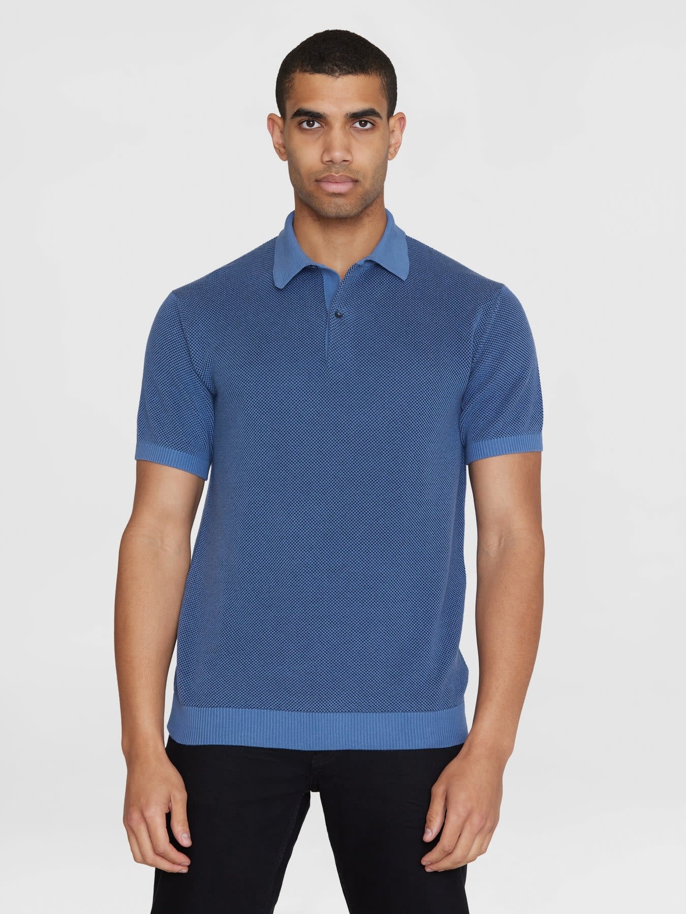 KnowledgeCotton Apparel KnowledgeCotton, Two Tone Polo, moonlight blue, S