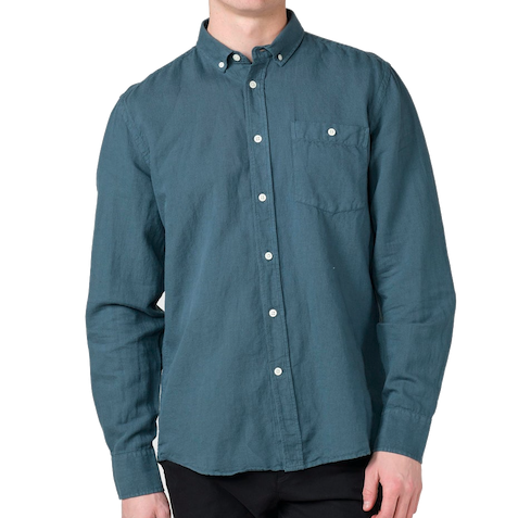 Klitmøller Klitmøller, Benjamin Linen Shirt, moss green, L