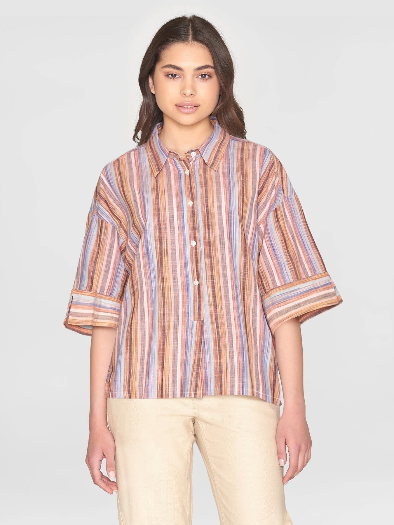 KnowledgeCotton Apparel KnowledgeCotton, Loose Shirt, mulitcolor stripe, L