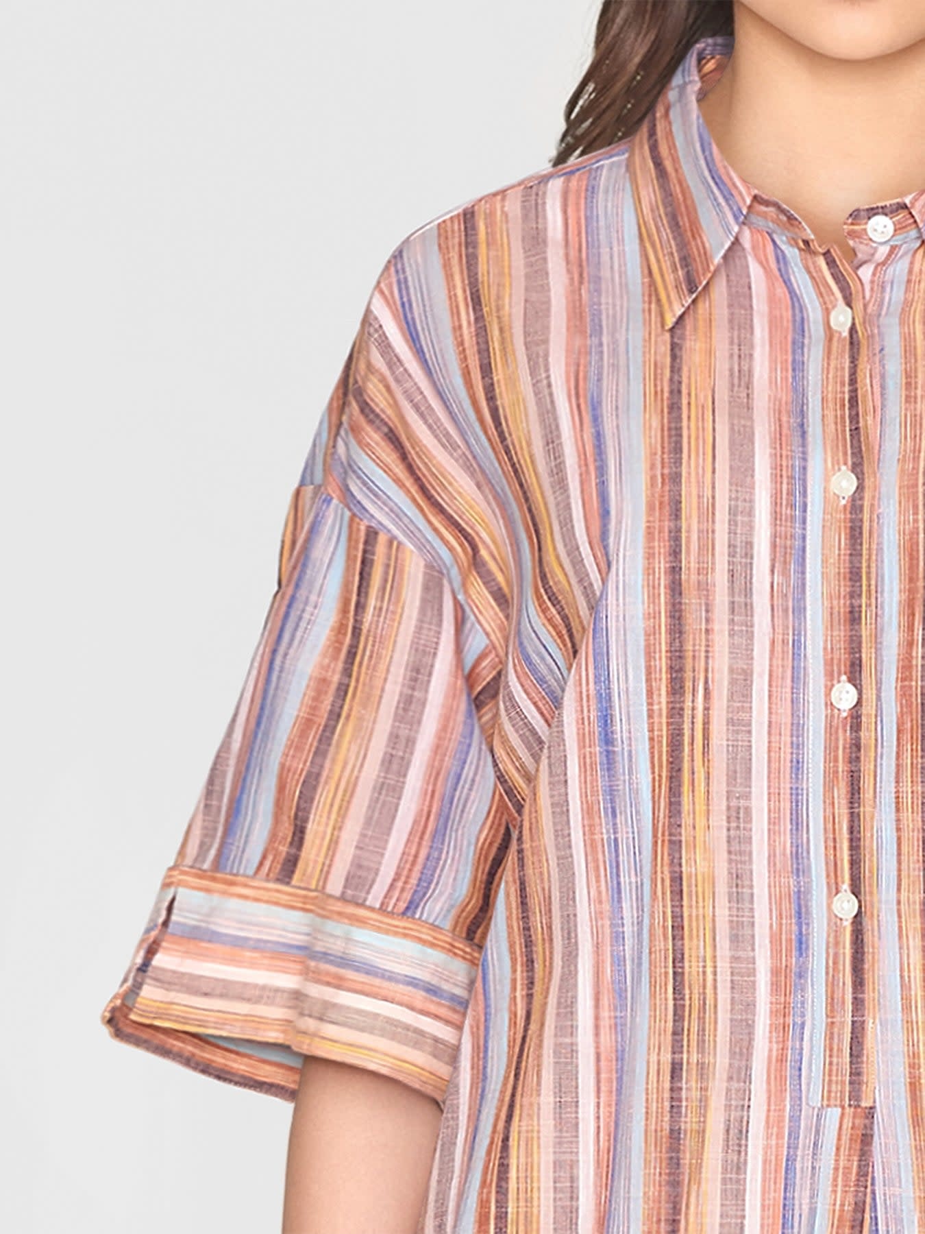 KnowledgeCotton Apparel KnowledgeCotton, Loose Shirt, mulitcolor stripe, M