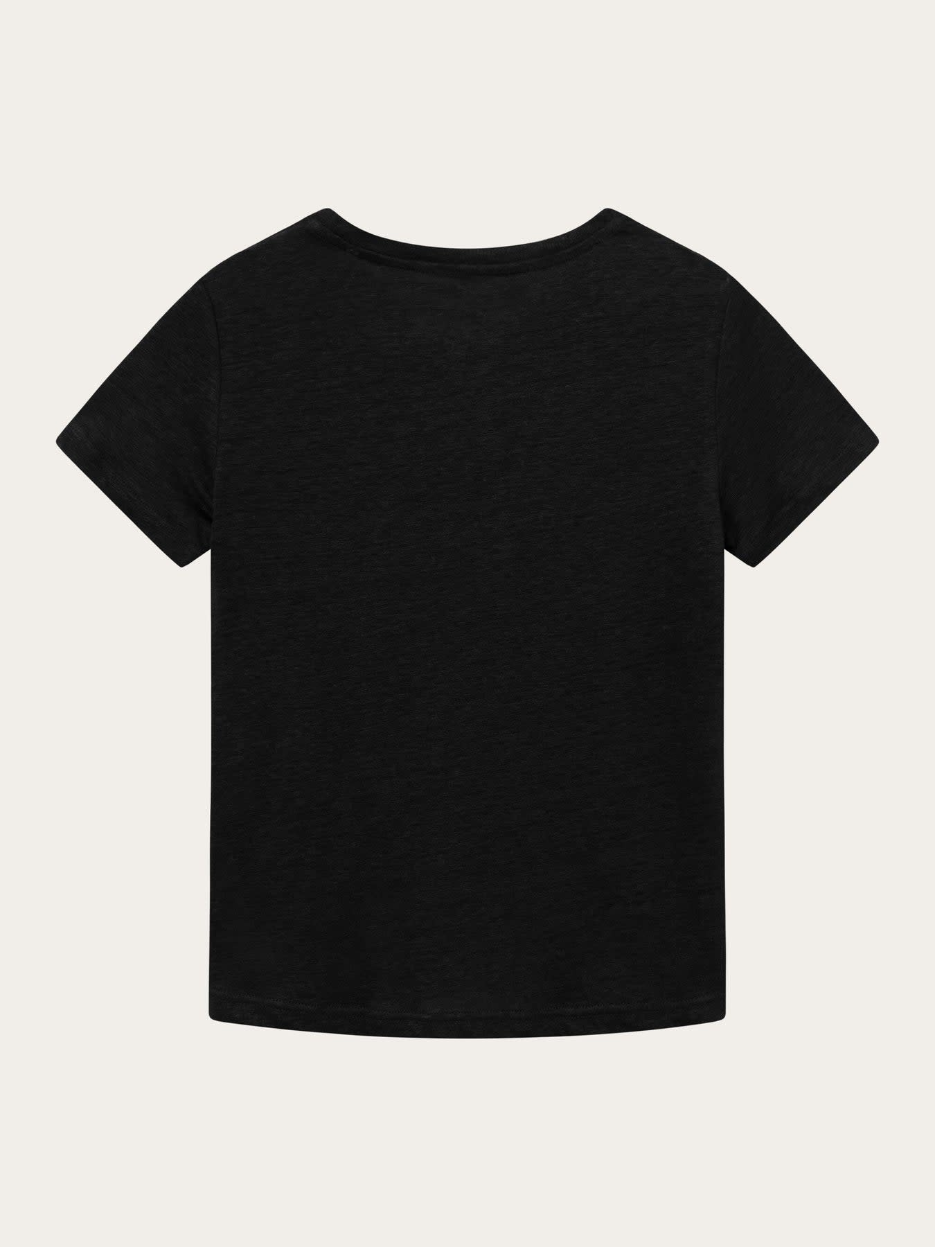 KnowledgeCotton Apparel KnowledgeCotton, Reg Linen T-Shirt, jet black, L