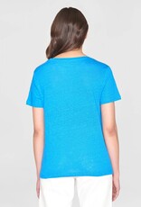 KnowledgeCotton Apparel KnowledgeCotton, Reg Linen T-Shirt, malibu blue, S